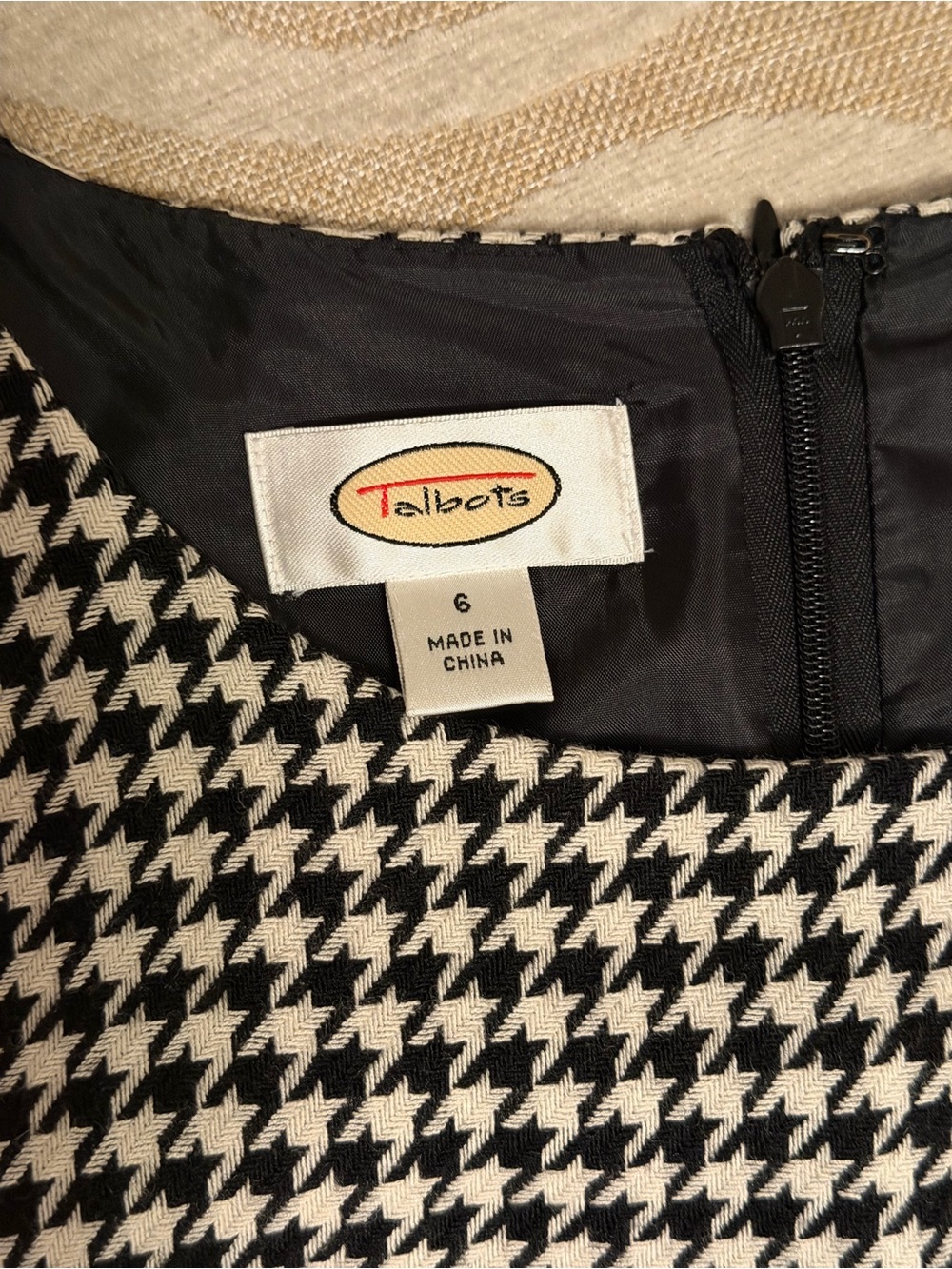 Talbots Black and White Houndstooth Midi Sheath Dress - Picture 14 of 15